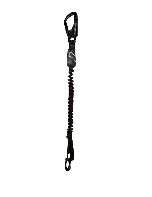 Yates Rappel Master Adjustable Lanyard w/Shock Stop and DMM Captive Eye Carabiners - Black
