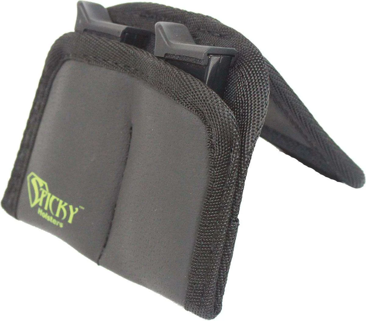 Sticky Holsters DMMP Dual Mag Pouch Double Black w/Green Logo Latex Free Synthetic Rubber