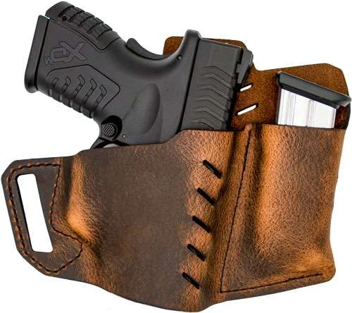 Versacarry 62102 CommanderDistressed Brown Buffalo Leather OWB Sig P365 Right Hand Size 2
