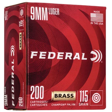 Federal 9mm Champion 115gr FMJ Ammo