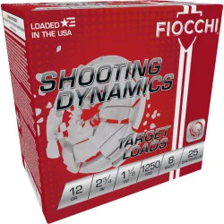 Fiocchi Shooting Dynamics 12GA, 2-3/4", 1-1/8oz, 1250FPS #8