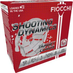 Fiocchi Shooting Dynamics 12GA, 2-3/4", 1oz, 1250FPS #8
