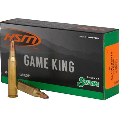 HSM .257 Roberts Game King 117gr JSP Ammo