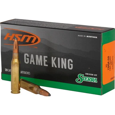 HSM 7mm-08 Remington Sierra Game King 160gr JSP Ammo