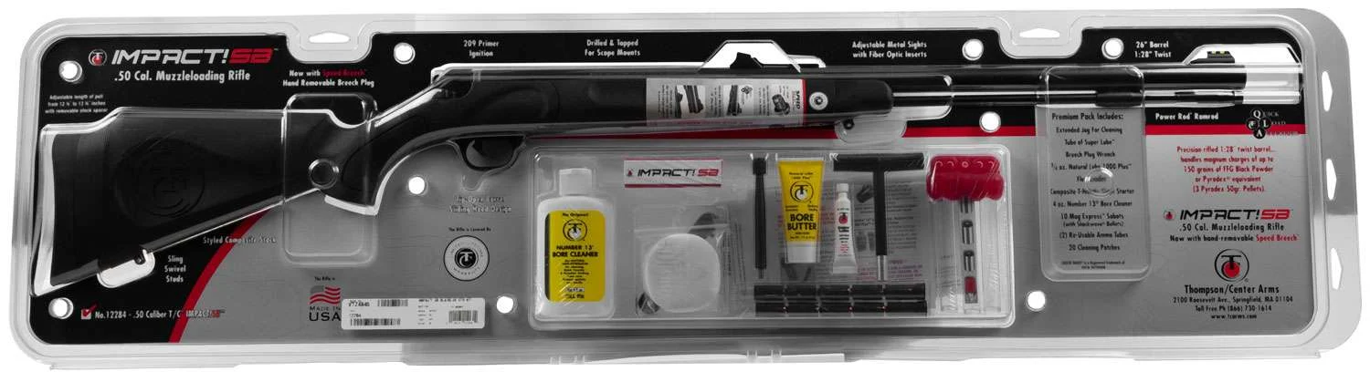 T/C Arms 12284 Impact SB Starter Kit 50 Cal 26" Blued Black Synthetic Stock