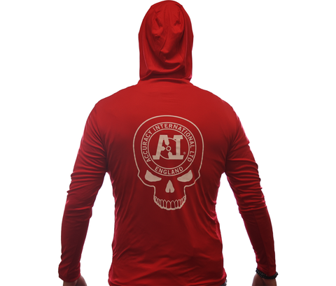 Accuracy International: AI England Skull, Sun Hoodie, Red