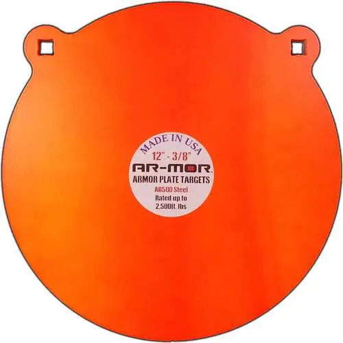 AR-MOR 12" AR500 STEEL GONG 3/8" THICK STEEL ORANGE ROUND