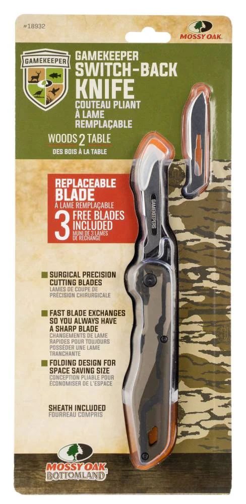 Allen 18932 Mossy Oak Gamekeeper Switchback 5.50" Drop Point Plain 60A Stainless Steel/Mossy Oak Bottomland Handle Folding
