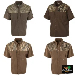 DRAKE WATERFOWL SHORT SLEEVE CAMO VENTED TWO TONE WINGSHOOTER'S SHIRT
