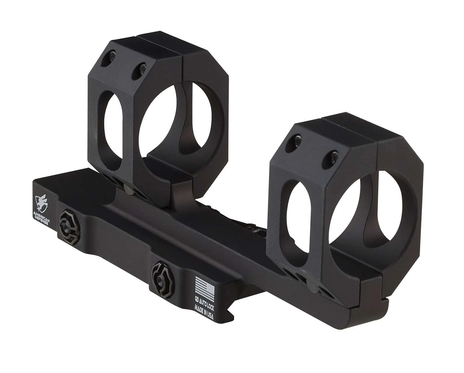 AMERICAN DEFENSE MFG ADRECON30STDTL Recon Dual Ring Scope Mount with 2" Offset 30mm Black Hardcoat Anodized AR-15