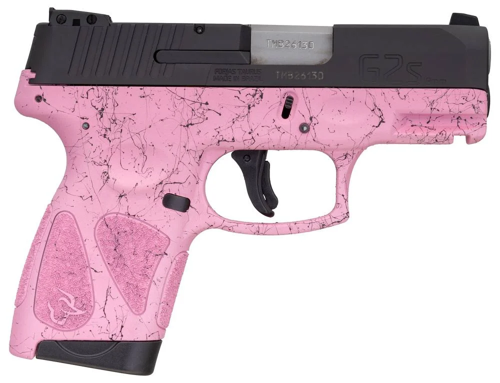 Taurus 1G2S931SP5 G2S9mm Luger 3.26" 7+1 Pink Splatter Black Steel Slide Pink Splatter Polymer Grip