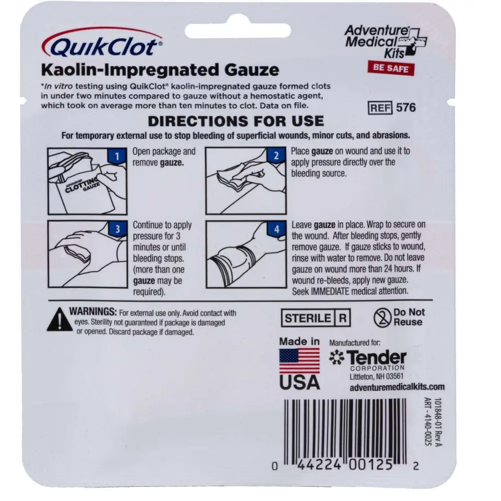 Adventure Medical Kits 50200025 QuikClotClotting Gauze 3" x 2'