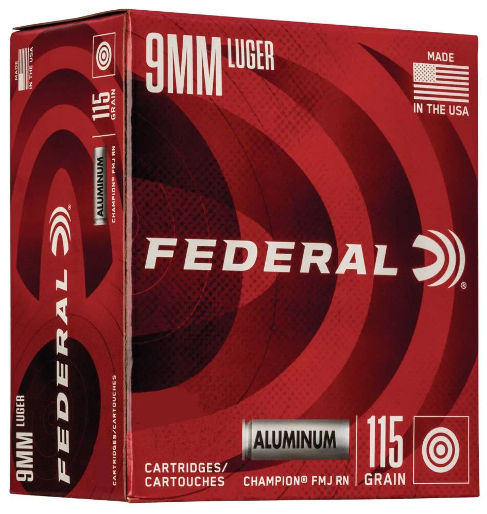 Federal CAL9115 Champion Training 9mm Luger 115 gr Full Metal Jacket (FMJ) 50 Bx/ 20 Cs