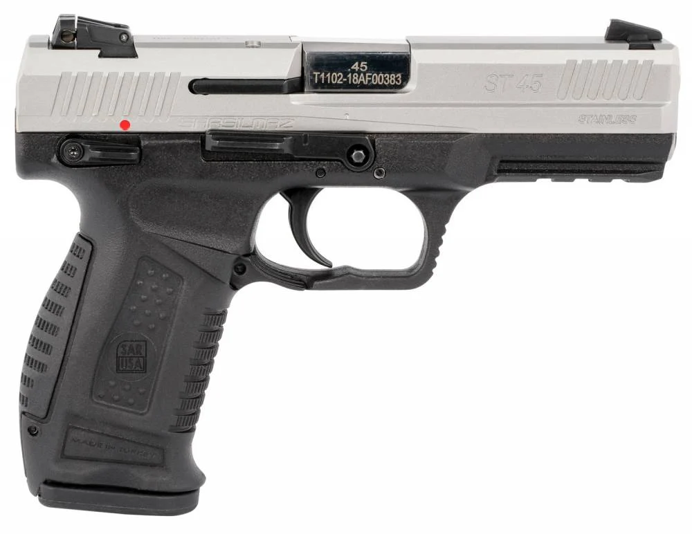 SAR USA ST45STS .45 ACP 4.50" 12+1 DAO Pistol Black Stainless Steel, Interchangeable Backstrap Grip