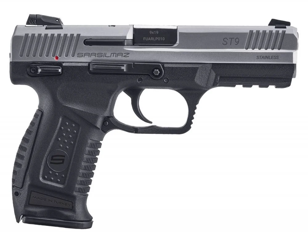SAR USA ST9STS ST9 9mm 17+1 DAO Pistol: Black Stainless, Interchangeable Backstrap, Ambidextrous Safety