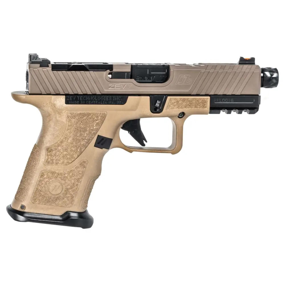 ZEV OZ9CCPTFDEBTH OZ9 Compact 9mm Luger 19+1 Flat Dark Earth Black Polymer Grip