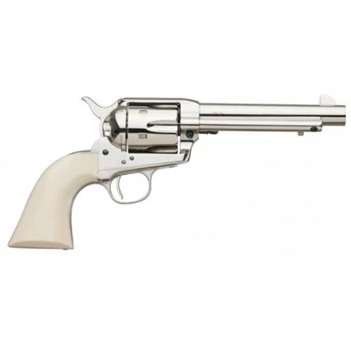 A. Uberti 1873 Cattleman Cody NM Nickel, Ivory Style Grip .45 Colt Single Action Revolver 4 3/4" Barrel 2