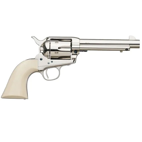 A. Uberti 1873 Cattleman Cody NM Nickel, Ivory Style Grip .45 Colt Single Action Revolver 5.5" Barrel