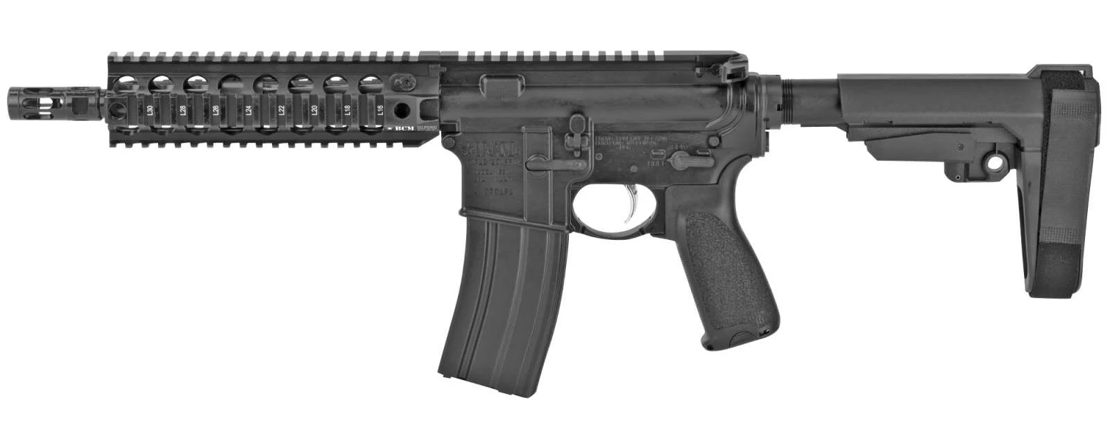 BCM 503830SBA RECCE-9 .300 AAC BLACKOUT 30+1 Semi-Auto Pistol, Black Hard Coat Anodized, SBA3 Brace, Mod 3 Grip