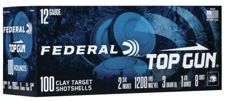 Federal TG121008 Top Gun12 Gauge 2.75" 1 1/8 oz 8 Shot 100 Bx/ 2 Cs