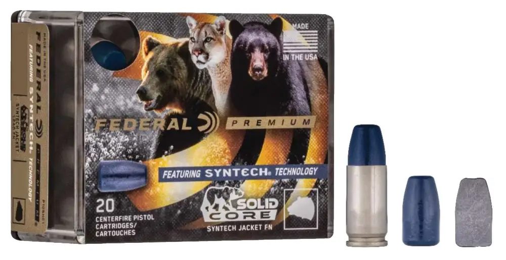 Federal P40SHC1 Premium40 S&W 165 gr Solid Core Synthetic Flat Nose 20 Bx/ 10 Cs