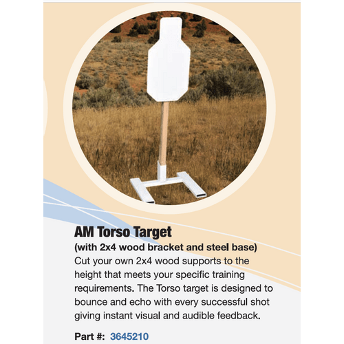 American Security Portable Steel Target Torso 12x24