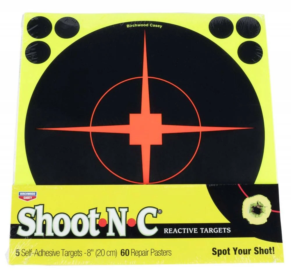 Birchwood Casey 34814 Shoot-N-CBullseye Paper Target 8" 5 Per Pack