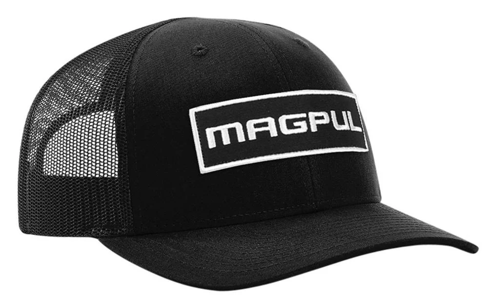 Magpul MAG1104-001 Wordmark Patch Trucker Hat Black OSFA