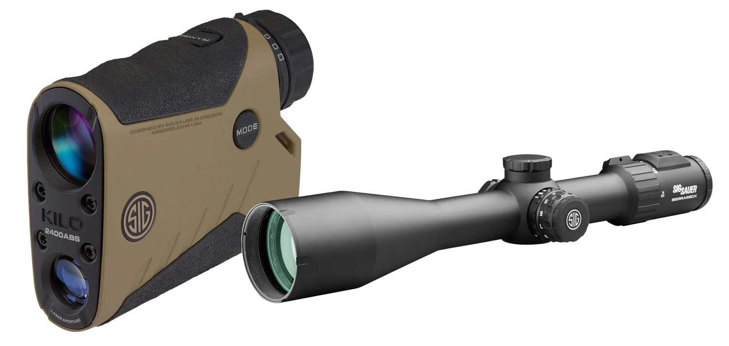 Sig Sauer Electro-Optics SOK24BDX6 Kilo BDX Combo Kilo2400 7x 25mm 1400-3400 yds 6.78 ft @ 100 yds FOV; Sierra6 5-30x56mm Illuminated BDX-R2 Black