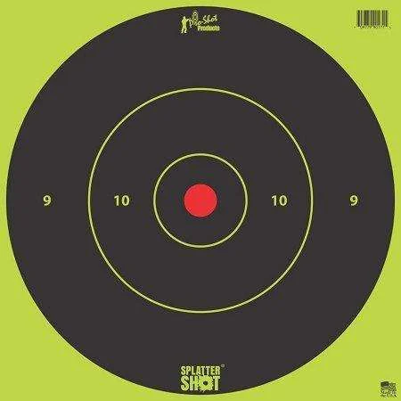 Pro-Shot 12B-GREEN-TG-5PK SplatterShotAdhesive Paper 12" Bullseye Green Target Paper w/Black Target 5 Per Pack