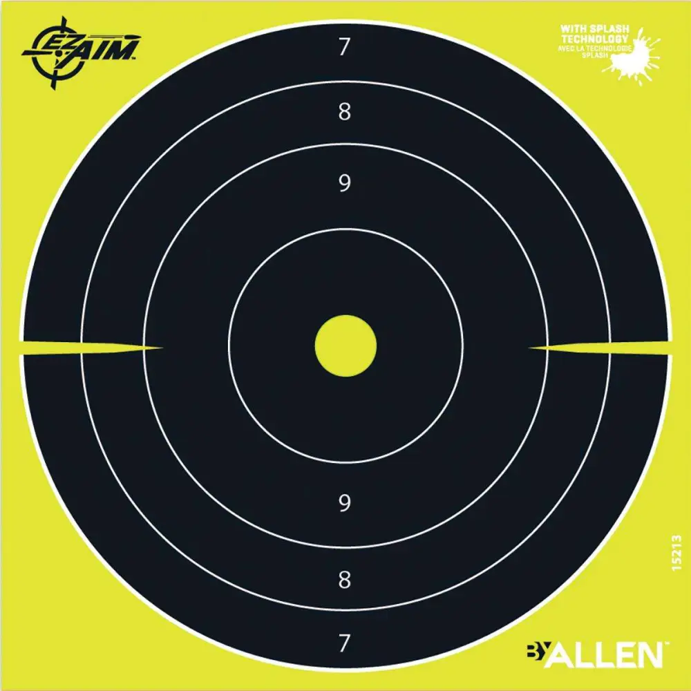 Allen 15213 EZ Aim Splash Bullseye Non-Adhesive Paper Target 8" x 8" 25 Per Pack