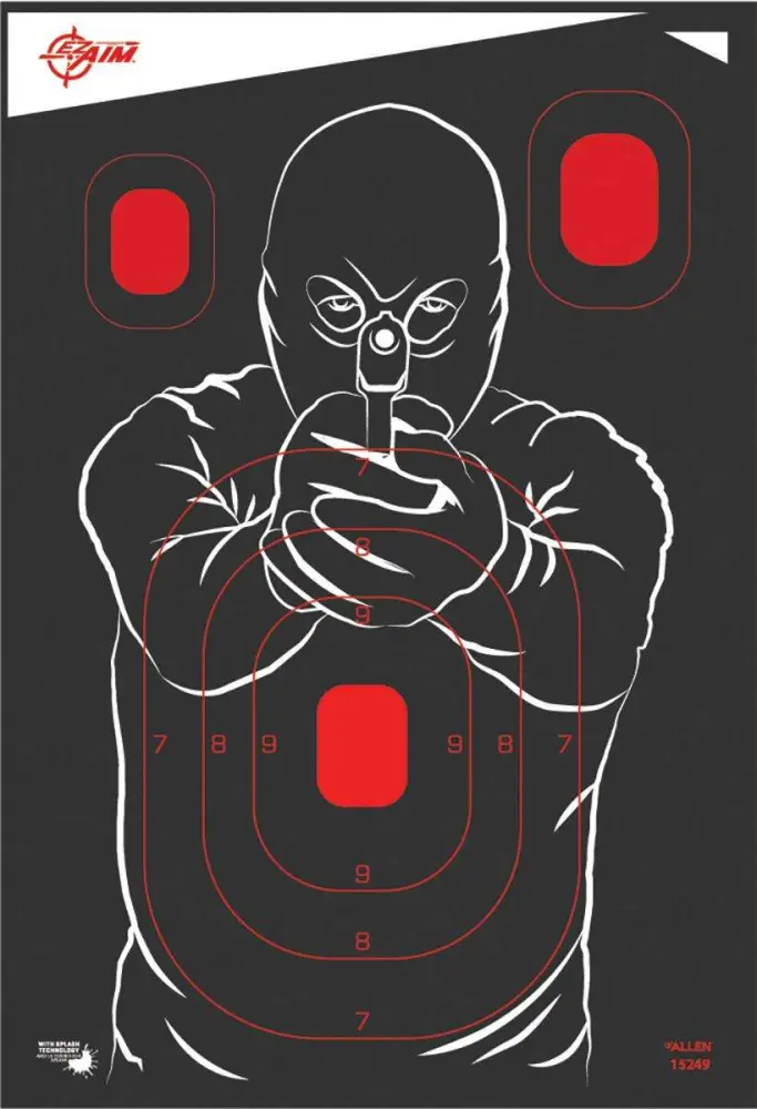 Allen 15249 EZ Aim Splash Bad Guy Silhouette Paper Target 12" x 18" 5 Per Pack