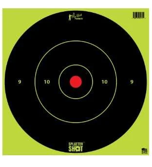 Pro-Shot 12B-GREEN-TG12PK SplatterShotAdhesive Paper 12" Bullseye Green Target Paper w/Black Target 12 Per Pack
