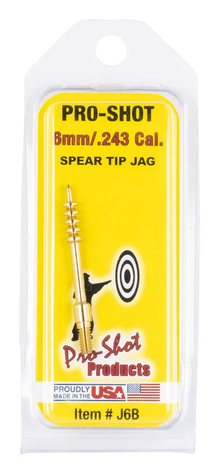 Pro-Shot J6B Spear Tip Benchrest Cleaning Jag 6mm Rem Rifle 8-32 Brass