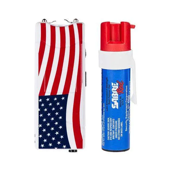 Sabre S7PGUSA USA Stun Gun & Pepper Gel Combo12 ft USA Flag