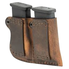 Versacarry 72222 Double Adjustable Double Stack Mag Pouch Belt fits Glock Distressed Brown Buffalo Leather