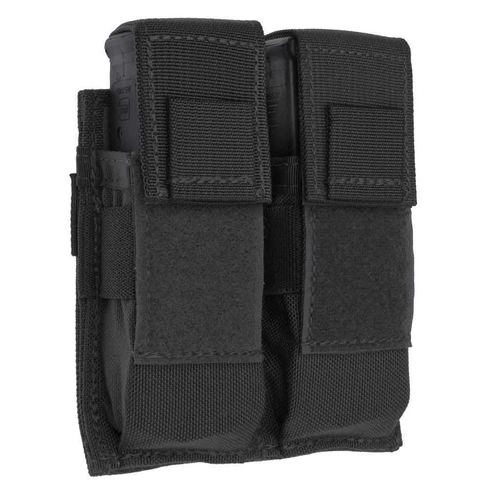 TACSHIELD (MILITARY PROD) T3602BK Universal Double Pistol Mag Pouch Black 1000D Nylon