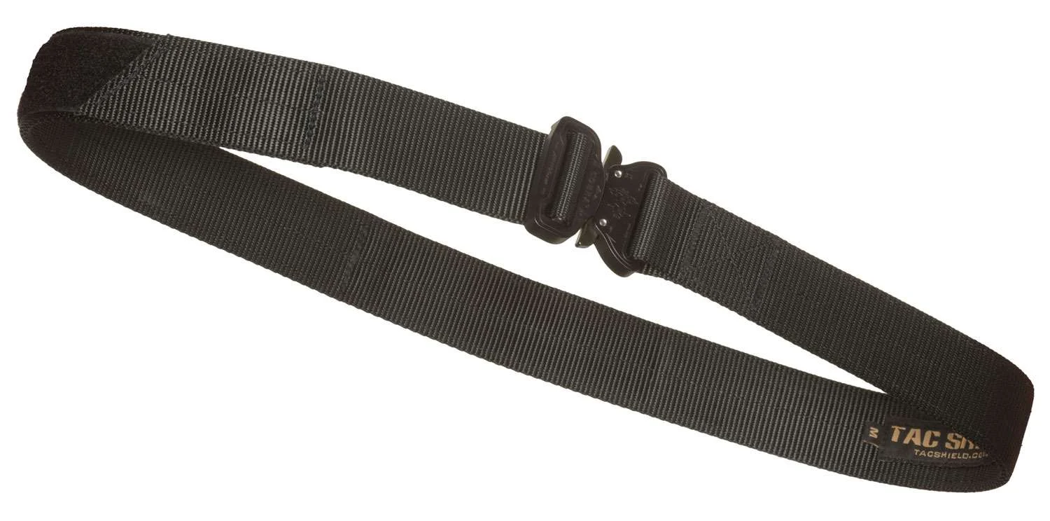 TACSHIELD (MILITARY PROD) T303-XLBK Tactical Gun Belt with Cobra Buckle 42"-46" Webbing Black XL 1.75" Wide