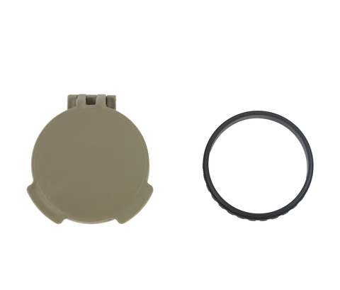 Tenebraex: ZCO Tactical Flip Cover W/Adapter, Objective Lens Cap, 50MM FDE