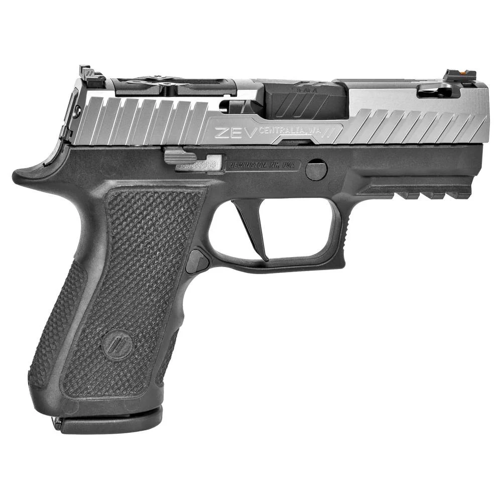 ZEV GUNMODZ320XCOMPACTOCTA Z320 XCompact 9mm Luger 3.60" 15+1 Black Titanium Gray Octane Slide Black XCompact Polymer Grip