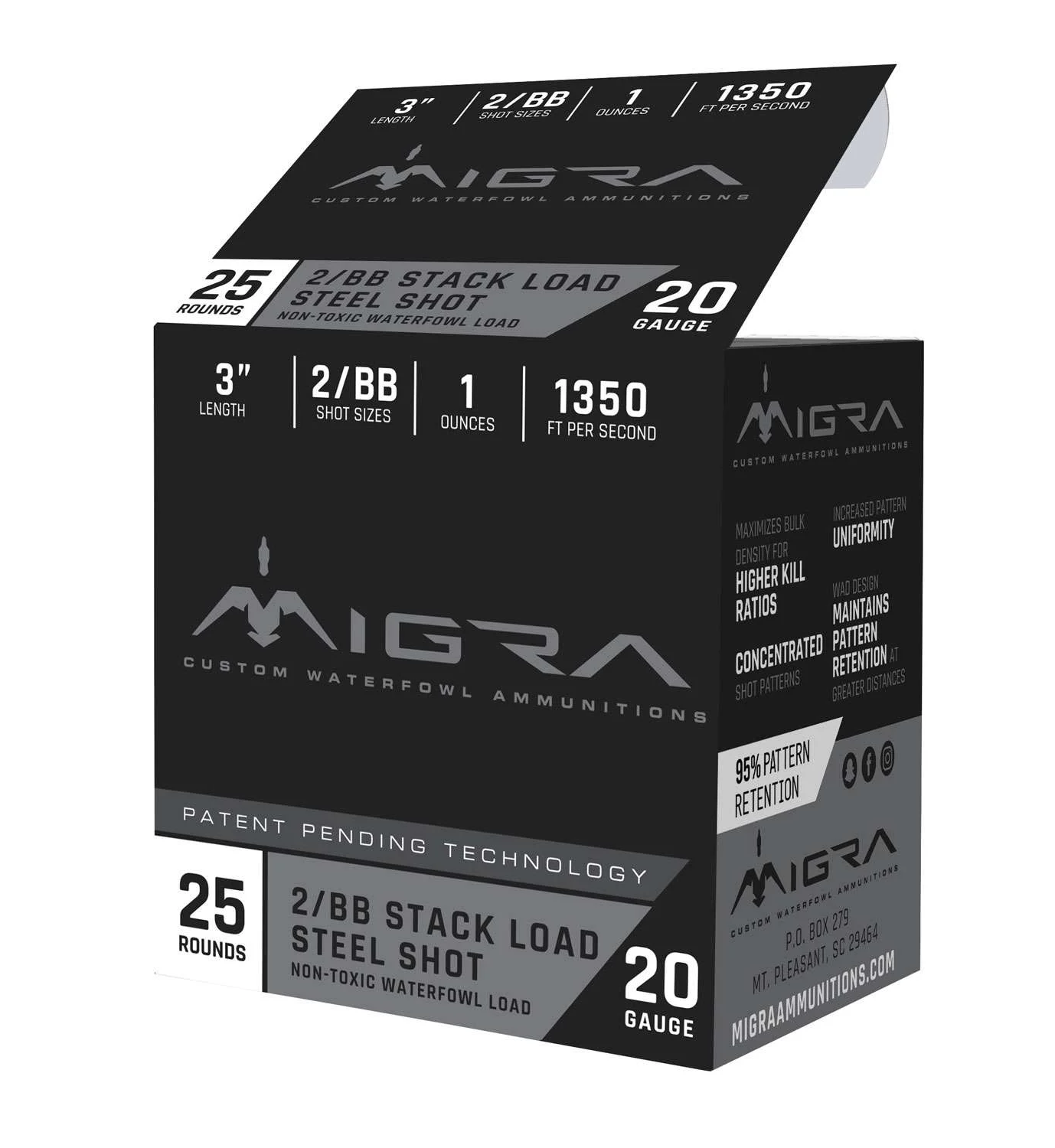 MIGRA AMMUNITION M20S2BB Combinational20 Gauge 3" 1 oz 2,BB Shot 25 Bx/ 10 Cs