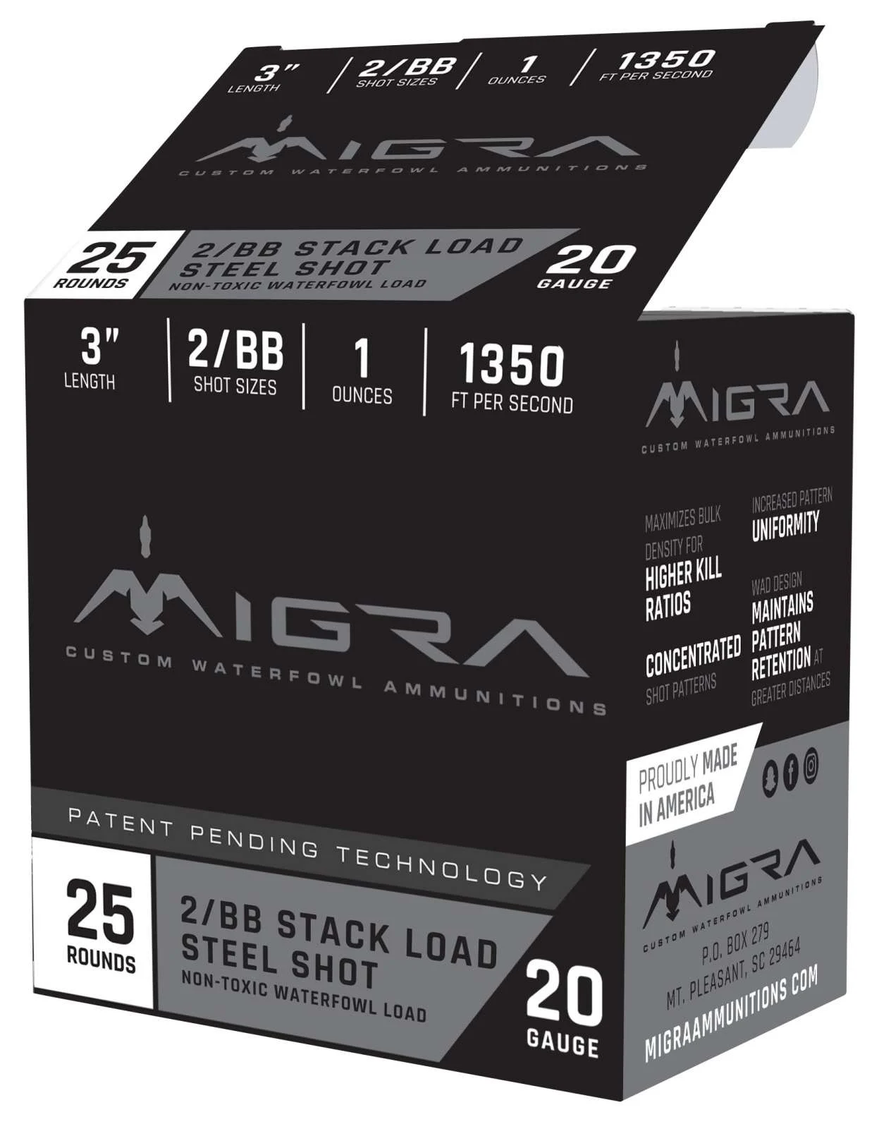 MIGRA AMMUNITION M20S2BB6P Combinational Weekender 20 Gauge 3" 1 oz 2,BB Shot 25 Bx/ 6 Cs