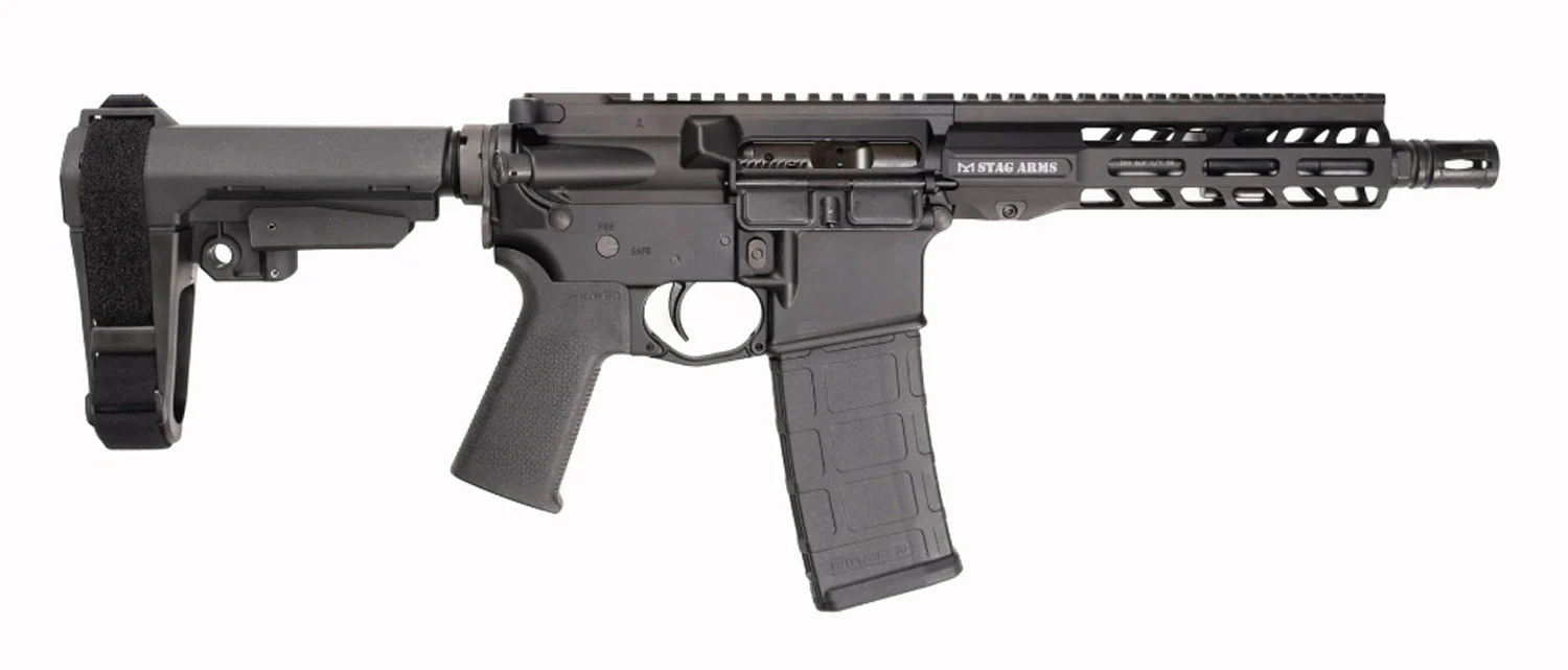 Stag Arms 15012201 Stag 15 .300 AAC BLACKOUT 30+1 Pistol, Black Hard Coat, SBA3 Brace, 8" Barrel