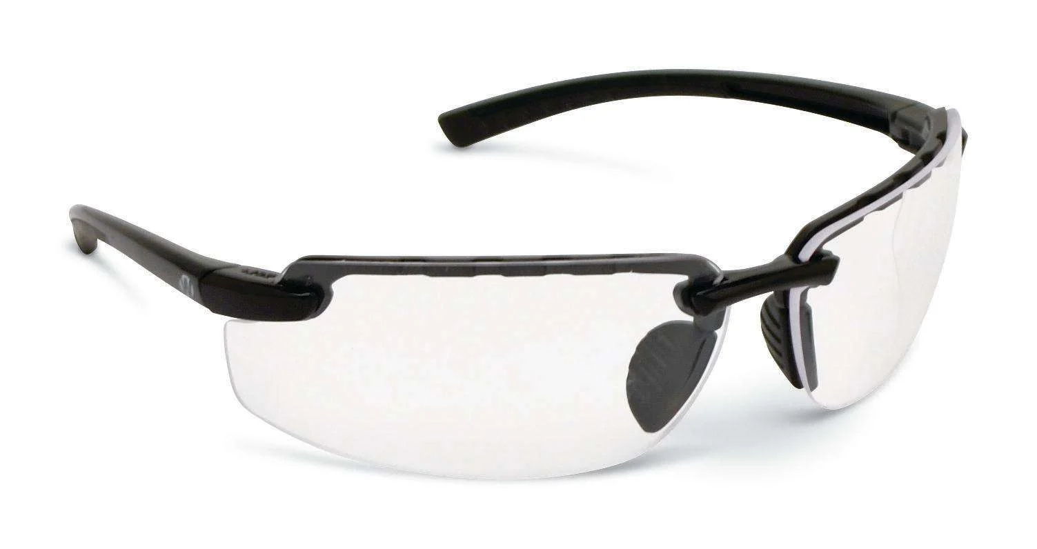 Walkers GWP-SF-8261-CL Premium Safety Glasses 8261 Polycarbonate Clear Lens w/Black Frame