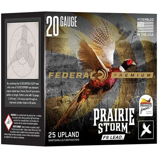Federal PFX204FS5 Prairie Storm20 Gauge 2.75" 1 1/4 oz 5 Shot 25 Bx/ 10 Cs