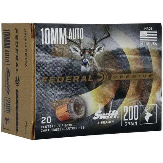 FEDERAL 10MM AUTO 200GR SWIFT A-FRAME JHP AMMO 20RD