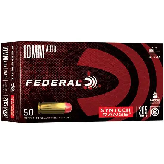 Federal AE10SJ1 American Eagle Syntech Range 10mm 205 gr Total Syntech Jacket Flat Nose (TSF) 50 Bx/ 10 Cs