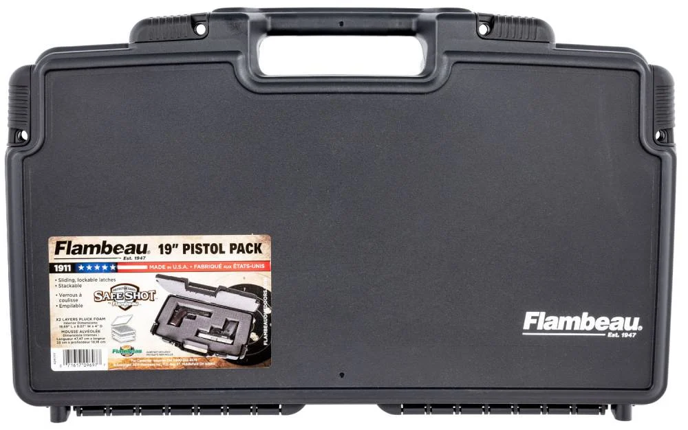Flambeau 6465SC Safe Shot 2 Pistols Black Polymer 18.69" L x 9.07" W x 4" D