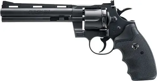 Umarex Colt Air Guns 2254040 Colt Python BB Gun Revolver CO2 177 BB 10rd Black Frame Black Polymer Grip