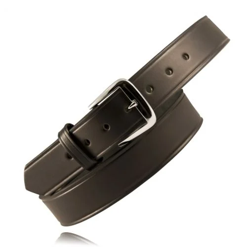 Boston LeatherBlack Belt, 1.5" Wide, 10-12oz, 100% Full Grain Leather, 7 hole sizing options with silver buckle